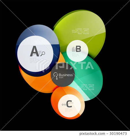 Glass color circles - infographic elements on Glass color circles - infographic elements on 30190473