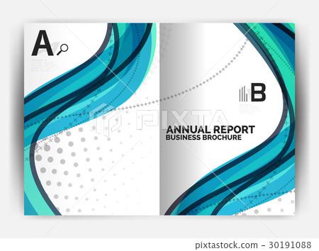 Business report cover template wave Business report cover template wave 30191088