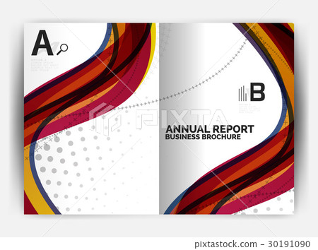 Business report cover template wave Business report cover template wave 30191090