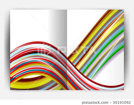 Business report cover template wave Business report cover template wave 30191092