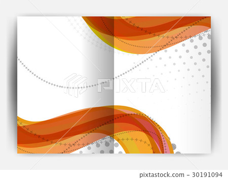 Business report cover template wave Business report cover template wave 30191094