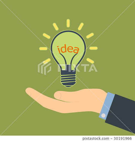 Word idea in a light bulb. Word idea in a light bulb. 30191966