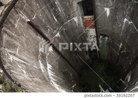 Grunge concrete well interior 30192207