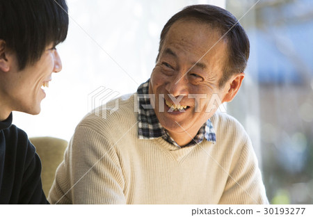 Smiling grandfather and grandson Smiling grandfather and grandson 30193277