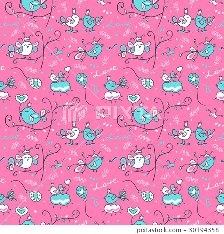 Seamless pattern with birds. 30194358