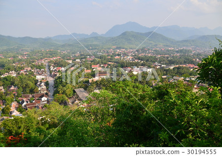 World Heritage Sites in Laos Luang Prabang at dusk View from Phu Si Hill 30194555