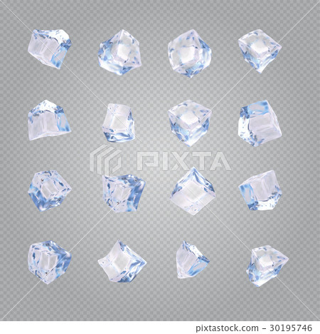 Set of sixteen transparent ice cubes Set of sixteen transparent ice cubes 30195746