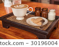 Cup of coffee with beautiful Latte art 30196004