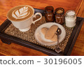 Cup of coffee with beautiful Latte art 30196005