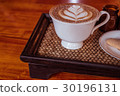 Cup of coffee with beautiful Latte art 30196131