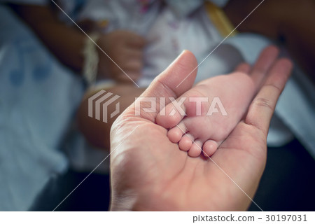 Close-up handle of a newborn baby 30197031