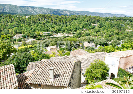 View on Provence village roof and landscape. View on Provence village roof and landscape. 30197115