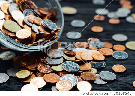 Thai Baht Coins and money background 30198543