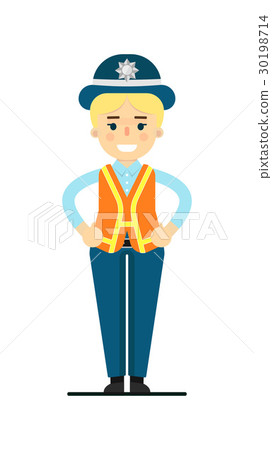 Police woman in uniform vector illustration 30198714