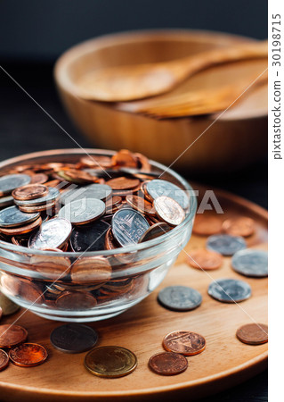 Thai Baht Coins and money background Thai Baht Coins and money background 30198715