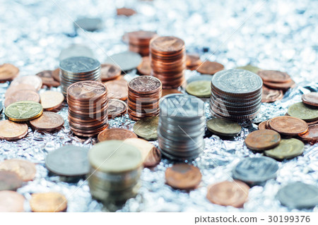 Thai Baht Coins and money background 30199376