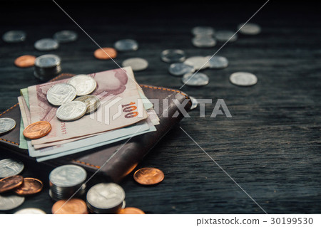 Thai Baht Coins and money background 30199530