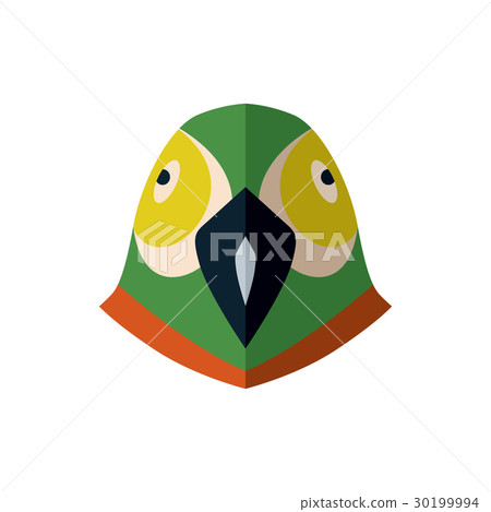Parrot head icon in flat design 30199994