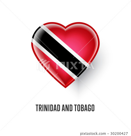 Heart symbol with Trinidad and Tobago flag 30200427