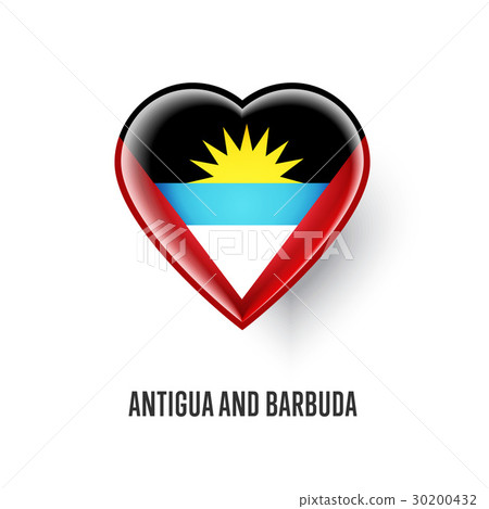 Heart symbol with Antigua and Barbuda flag Heart symbol with Antigua and Barbuda flag 30200432