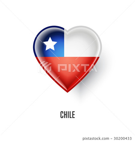 Patriotic heart symbol with Chile flag Patriotic heart symbol with Chile flag 30200433