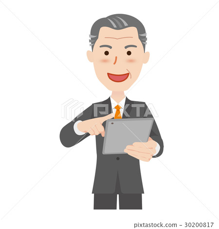 Senior Businessman Tablet PC Senior Businessman Tablet PC 30200817