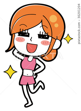 Illustration of a woman who succeeded in dieting Illustration of a woman who succeeded in dieting 30201204