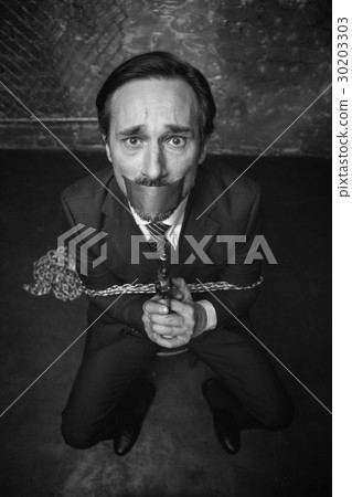Trapped sad man begging for salvation Trapped sad man begging for salvation 30203303