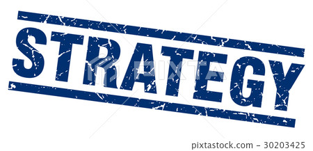 square grunge blue strategy stamp - Stock Illustration [30203425] - PIXTA