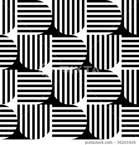Black and white geometric stripe seamless pattern - Stock Illustration ...