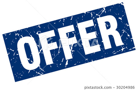 square grunge blue offer stamp - Stock Illustration [30204986] - PIXTA