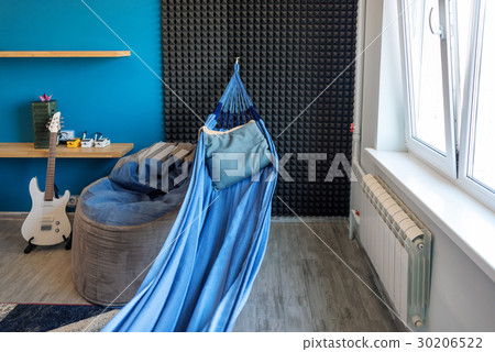 Living room with a hammock in modern style Living room with a hammock in modern style 30206522