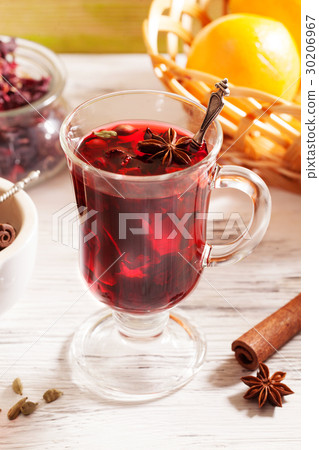 Mulled wine Karkade tea, with a badge and cardamom 30206967