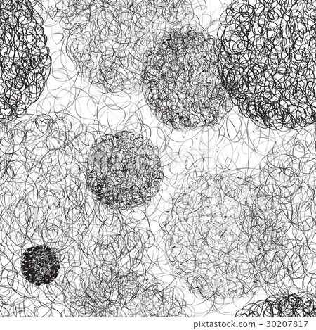 Circle pattern. Chaotic line scribble background Circle pattern. Chaotic line scribble background 30207817