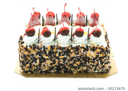 Ice cream cake with cherry on top 30213670