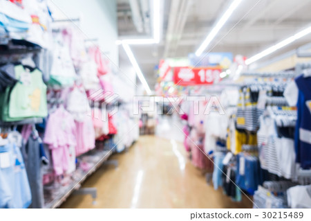 Abstract blur and bokeh supermarket and discount store interior 30215489