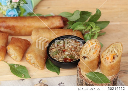 Fried spring rolls traditional for appetizer food. Fried spring rolls traditional for appetizer food. 30216632