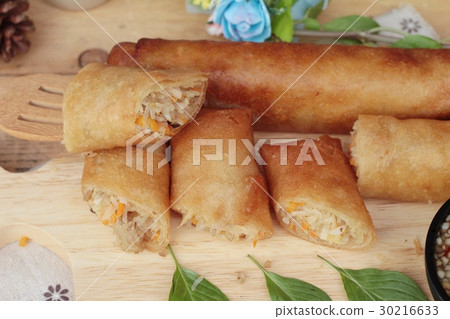 Fried spring rolls traditional for appetizer food. Fried spring rolls traditional for appetizer food. 30216633
