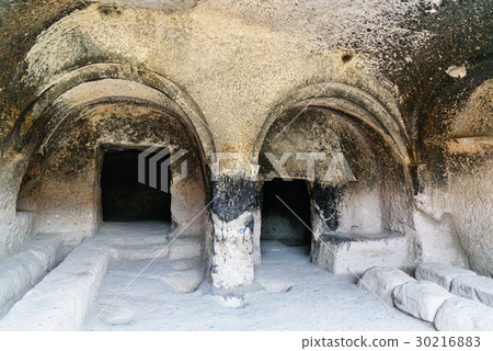 The refectory in Vardzia cave monastery. Georgia 30216883