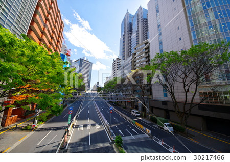 Capital Highway No. 4 Shinjuku Line Shinjuku entrance near Tokyo Transport infrastructure strong sunlight A little oblique Capital Highway No. 4 Shinjuku Line Shinjuku entrance near Tokyo Transport infrastructure strong sunlight A little oblique 30217466