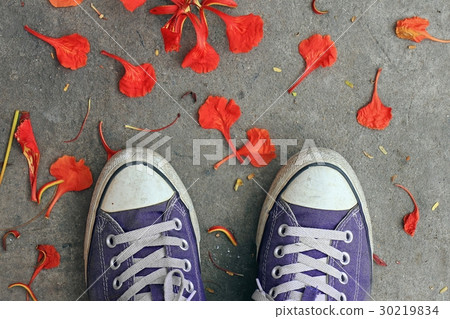 Sneakers, top view. 30219834