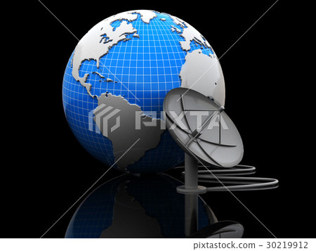 earth with radio-aerial earth with radio-aerial 30219912