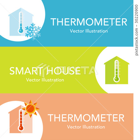 溫度計和房子橫幅 30220900