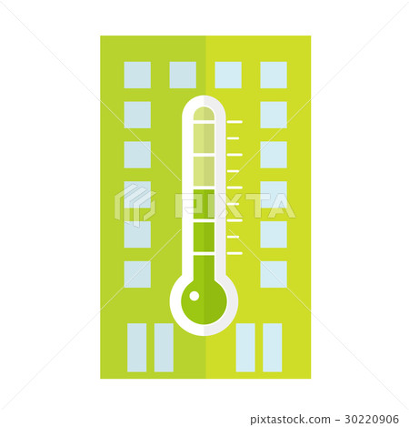 溫度計和建築圖標 30220906
