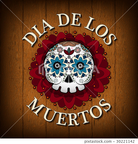 Day Of The Dead Skull Vector poster background - Stock Illustration ...