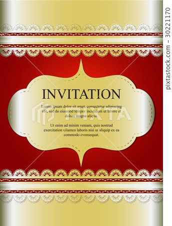 Invitation card, wedding card red background 30221170