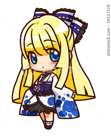 Gothic lining Yukata _D _ white × blue 30221529