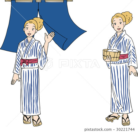 Foreigner hot spring 2c - Stock Illustration [30221744] - PIXTA