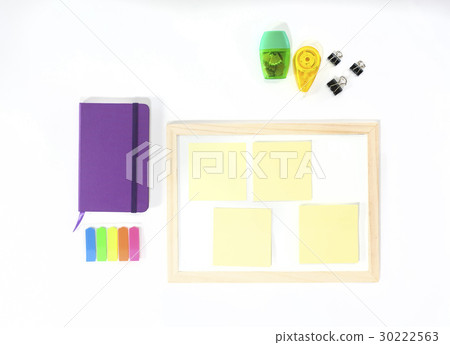 White board, notebook, memory note, binder clip 30222563