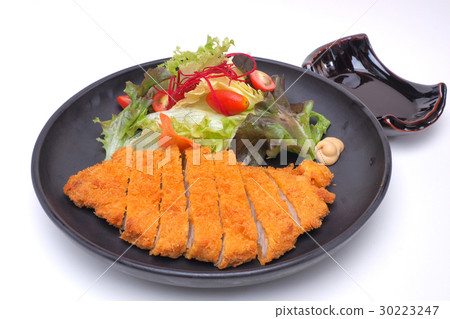Tonkatsu , Japanese Pork Cutlet isolated Tonkatsu , Japanese Pork Cutlet isolated 30223247